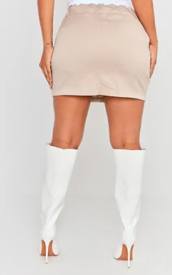 Shape Stone Boxer Waistband Detail Mini Skirt