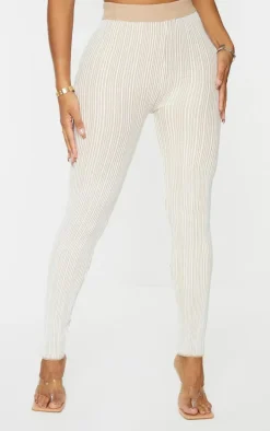 Shape Stone Contrast Knit Leggings