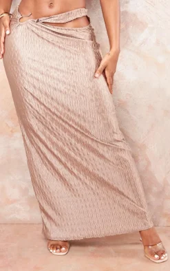 Shape Stone Crushed Satin Cut Out Maxi Skirt
