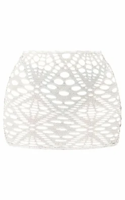 Shape Stone Cut Out Textured Mini Skirt