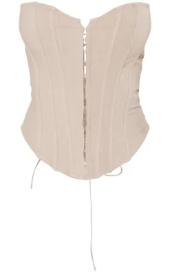 Shape Stone Lace Up Back Woven Corset