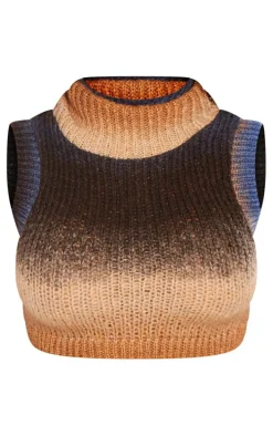 Shape Stone Ombre Knit Cropped Sleeveless Sweater