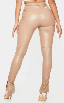 Shape Stone PU Split Hem Pants