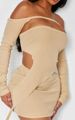 Shape Stone Rib Bandeau With Shrug