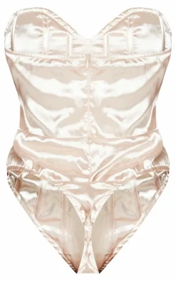 Shape Stone Satin Bandeau Corset Bodysuit