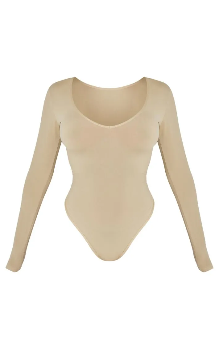 Shape Stone Sculpted V Neck Long Sleeve Bodysuit