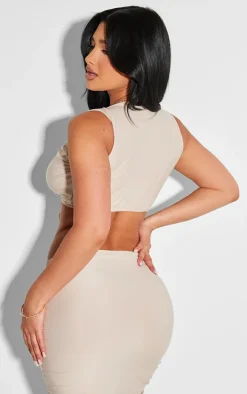 Shape Stone Slinky Tie Front Sleeveless Top