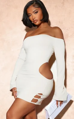 Shape Stone Soft Touch Bardot Cut Out Bodycon Dress