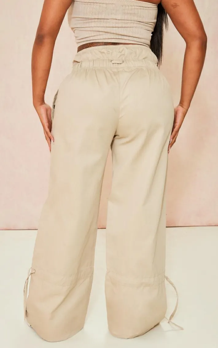 Shape Stone Twill Cut Out Wide Leg Pants