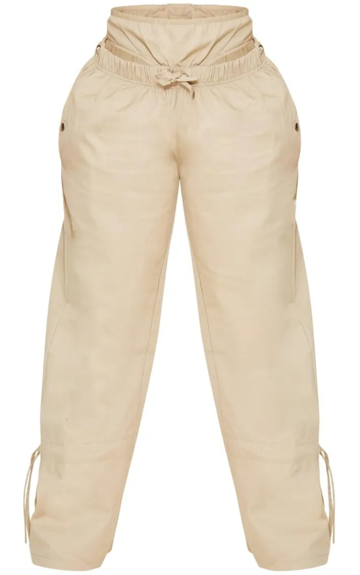 Shape Stone Twill Cut Out Wide Leg Pants