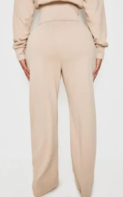 Shape Stone Waistband Detail Wide Leg Sweatpants