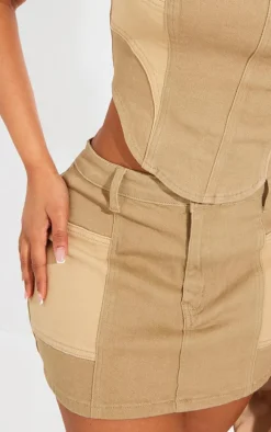 Shape Stone Washed Denim Micro Mini Skirt