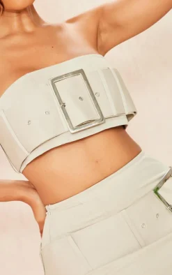 Shape Stone Woven Belted Bandeau