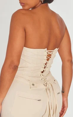 Shape Stone Woven Lace Up Back Corset