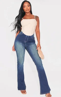 Shape Vintage Wash High Waist Skinny Flared Jeans