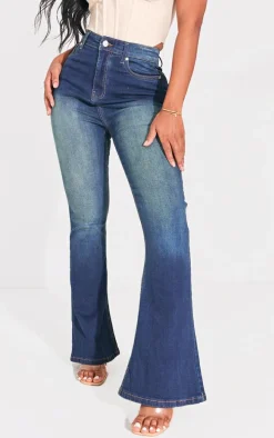 Shape Vintage Wash High Waist Skinny Flared Jeans