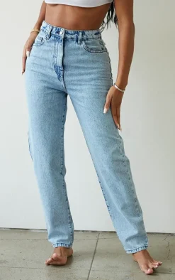 Shape Vintage Wash Lace Up Detail Straight Leg Jeans