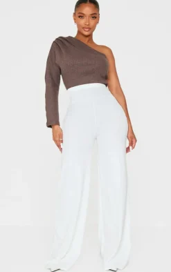 Shape White Bandage Extreme High Waist Wide Leg Pants