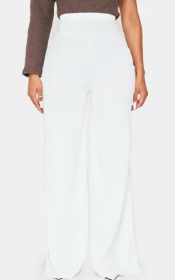 Shape White Bandage Extreme High Waist Wide Leg Pants
