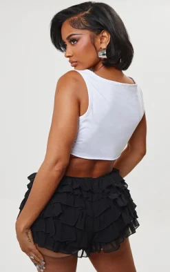 Shape White Cotton Rich Graphic Extreme Crop Top