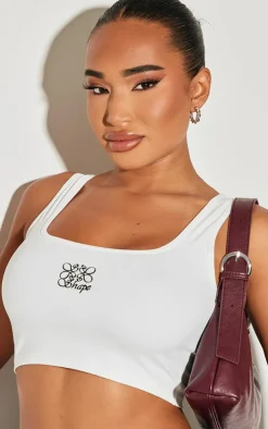 Shape White Logo Crop Top