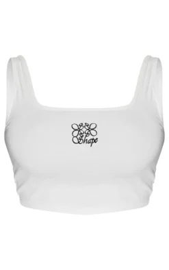 Shape White Logo Crop Top