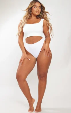 Shape White Sculpted Scoop Neck Crop Top