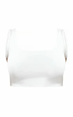 Shape White Sculpted Scoop Neck Crop Top