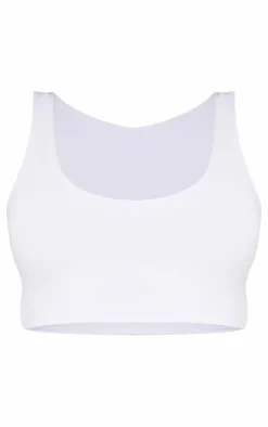 Shape White Slinky Square Neck Crop Top