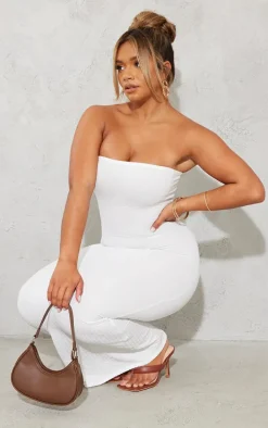 Shape White Textured Bandeau Midaxi Dress