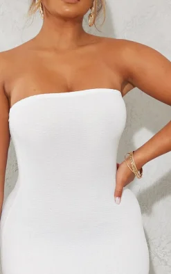 Shape White Textured Bandeau Midaxi Dress