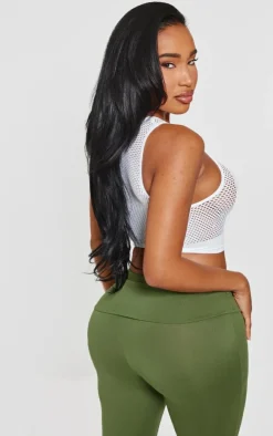 Shape White Textured Seamless Thicc Sleeveless Crop Top