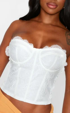 Shape White Woven Lace Bandeau Corset