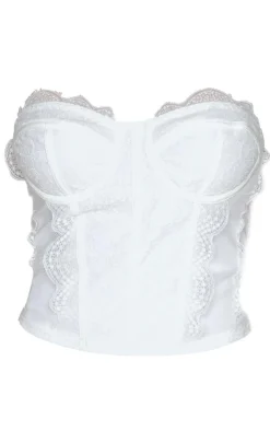 Shape White Woven Lace Bandeau Corset