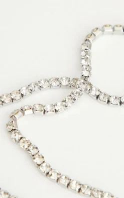 Silver Chunky Diamante Multipack Anklet
