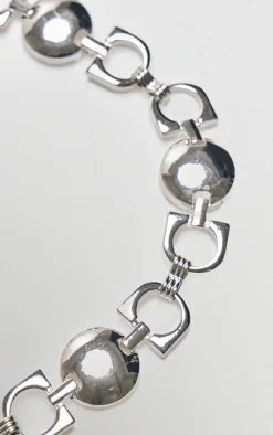 Silver Circle Chunky Link Belly Chain