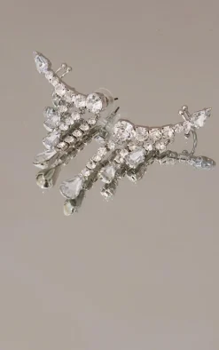 Silver Diamante Drop Ear Climber