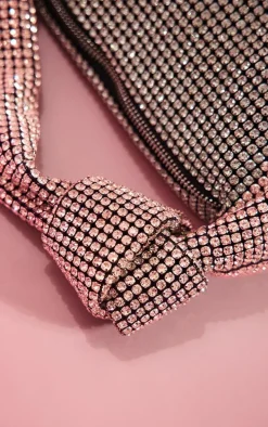 Silver Diamante Slouchy Knot Shoulder Bag