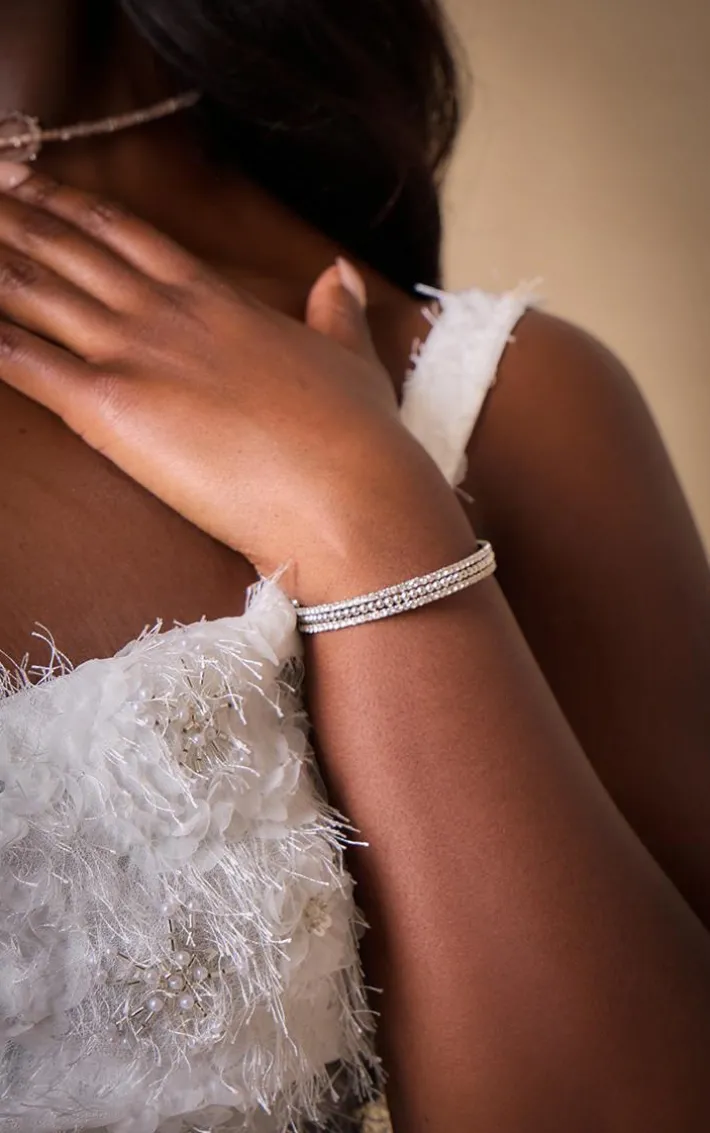 Silver Diamante Twist Bracelet