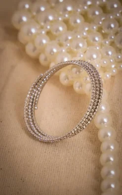 Silver Diamante Twist Bracelet