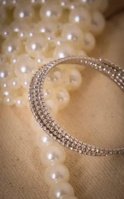 Silver Diamante Twist Bracelet