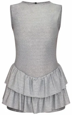 Silver Glitter Rara Skort Romper
