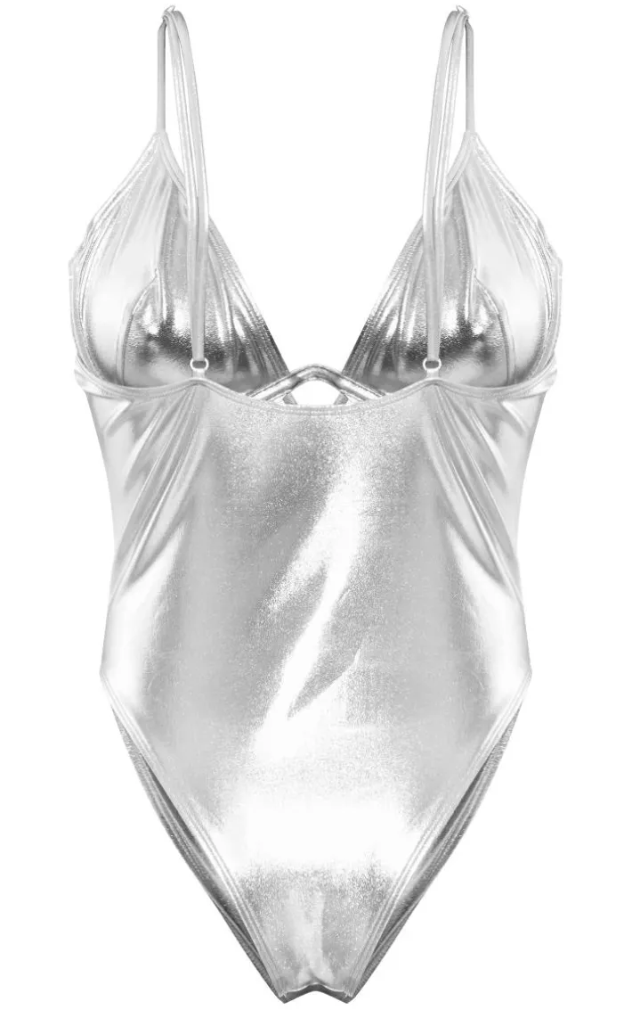 Silver Metallic Fuller Bust Underwired Swimsuit