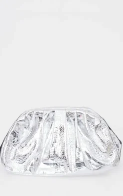 Silver Metallic Slouchy Clutch