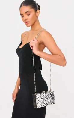 Silver Molten Clutch Bag