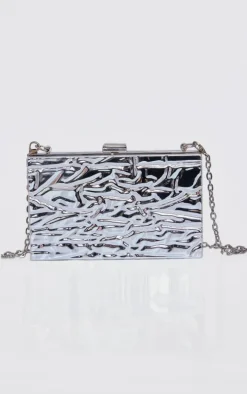 Silver Molten Clutch Bag