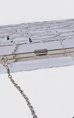 Silver Molten Clutch Bag