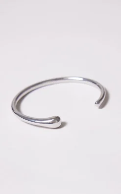 Silver Simple Smooth Curve Bangle