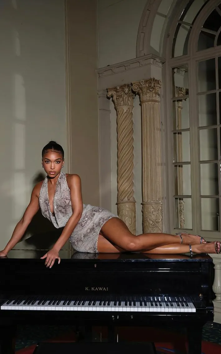 Silver Snake Sequin Cowl Bodycon Dress