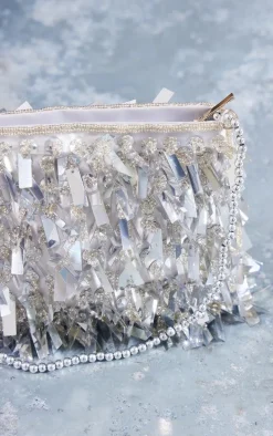 Silver Tassel Sequin Mini Handbag